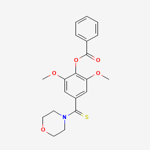 molecular formula C20H21NO5S B15011919 2,6-Dimethoxy-4-(morpholin-4-ylcarbonothioyl)phenyl benzoate 