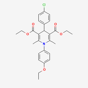 molecular formula C27H30ClNO5 B15011921 Diethyl 4-(4-chlorophenyl)-1-(4-ethoxyphenyl)-2,6-dimethyl-1,4-dihydropyridine-3,5-dicarboxylate 