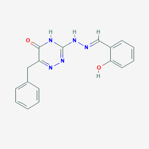 6-benzyl-3-[(2E)-2-(2-hydroxybenzylidene)hydrazinyl]-1,2,4-triazin-5(2H)-one