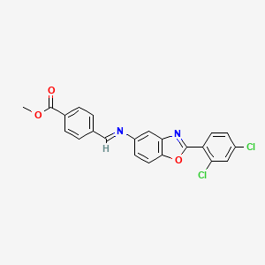 methyl 4-[(E)-{[2-(2,4-dichlorophenyl)-1,3-benzoxazol-5-yl]imino}methyl]benzoate