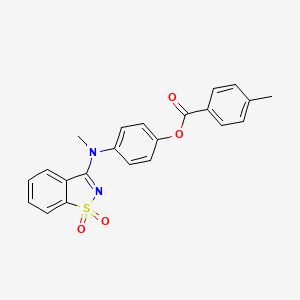 4-[(1,1-Dioxido-1,2-benzothiazol-3-yl)(methyl)amino]phenyl 4-methylbenzoate