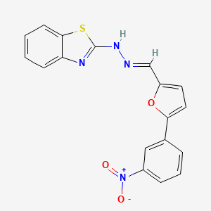 Furan-2-carboxaldehyde, 5-(3-nitrophenyl)-, (benzothiazol-2-yl)hydrazone