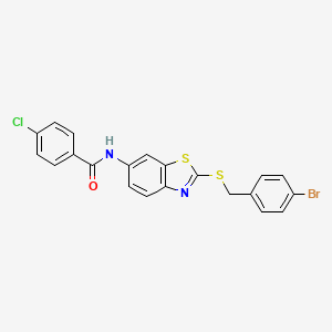 N-{2-[(4-bromobenzyl)sulfanyl]-1,3-benzothiazol-6-yl}-4-chlorobenzamide