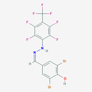 molecular formula C14H5Br2F7N2O B15011999 2,6-dibromo-4-[(Z)-{2-[2,3,5,6-tetrafluoro-4-(trifluoromethyl)phenyl]hydrazinylidene}methyl]phenol 