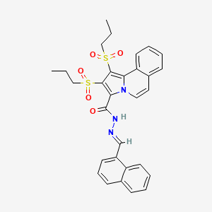 N'-[(E)-naphthalen-1-ylmethylidene]-1,2-bis(propylsulfonyl)pyrrolo[2,1-a]isoquinoline-3-carbohydrazide