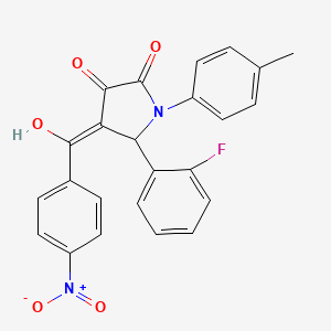 5-(2-fluorophenyl)-3-hydroxy-1-(4-methylphenyl)-4-[(4-nitrophenyl)carbonyl]-1,5-dihydro-2H-pyrrol-2-one