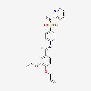 molecular formula C23H23N3O4S B15012028 4-({(E)-[3-ethoxy-4-(prop-2-en-1-yloxy)phenyl]methylidene}amino)-N-(pyridin-2-yl)benzenesulfonamide 