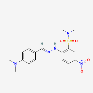 molecular formula C19H25N5O4S B15012037 2-{(2E)-2-[4-(dimethylamino)benzylidene]hydrazinyl}-N,N-diethyl-5-nitrobenzenesulfonamide 