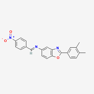 2-(3,4-dimethylphenyl)-N-[(E)-(4-nitrophenyl)methylidene]-1,3-benzoxazol-5-amine