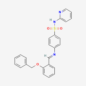 molecular formula C25H21N3O3S B15012063 4-({(E)-[2-(benzyloxy)phenyl]methylidene}amino)-N-(pyridin-2-yl)benzenesulfonamide 