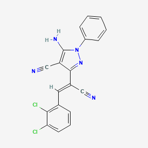 molecular formula C19H11Cl2N5 B15012074 5-amino-3-[(Z)-1-cyano-2-(2,3-dichlorophenyl)ethenyl]-1-phenyl-1H-pyrazole-4-carbonitrile 