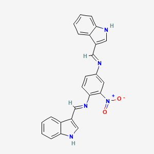 molecular formula C24H17N5O2 B15012098 N,N'-bis[(E)-1H-indol-3-ylmethylidene]-2-nitrobenzene-1,4-diamine 