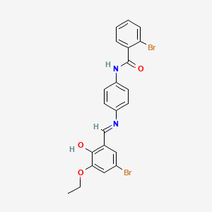 molecular formula C22H18Br2N2O3 B15012101 2-bromo-N-(4-{[(E)-(5-bromo-3-ethoxy-2-hydroxyphenyl)methylidene]amino}phenyl)benzamide 