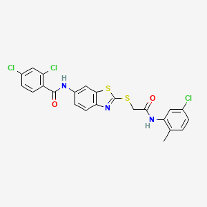 2,4-dichloro-N-[2-({2-[(5-chloro-2-methylphenyl)amino]-2-oxoethyl}sulfanyl)-1,3-benzothiazol-6-yl]benzamide