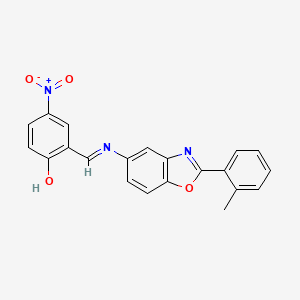 2-[(E)-{[2-(2-methylphenyl)-1,3-benzoxazol-5-yl]imino}methyl]-4-nitrophenol