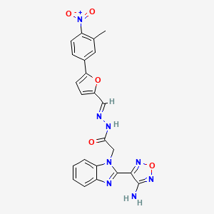 2-[2-(4-amino-1,2,5-oxadiazol-3-yl)-1H-benzimidazol-1-yl]-N'-{(E)-[5-(3-methyl-4-nitrophenyl)furan-2-yl]methylidene}acetohydrazide