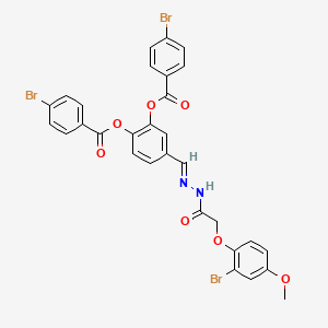 4-[(E)-{2-[(2-bromo-4-methoxyphenoxy)acetyl]hydrazinylidene}methyl]benzene-1,2-diyl bis(4-bromobenzoate)