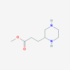 molecular formula C8H16N2O2 B1501220 3-Piperazin-2-YL-propionic acid methyl ester CAS No. 954240-18-7
