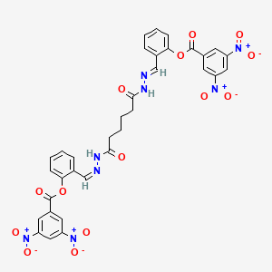 2-[(E)-(2-{6-[(2Z)-2-(2-{[(3,5-dinitrophenyl)carbonyl]oxy}benzylidene)hydrazinyl]-6-oxohexanoyl}hydrazinylidene)methyl]phenyl 3,5-dinitrobenzoate