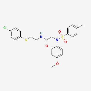 molecular formula C24H25ClN2O4S2 B15012228 N-{2-[(4-Chlorophenyl)sulfanyl]ethyl}-2-[N-(4-methoxyphenyl)4-methylbenzenesulfonamido]acetamide 