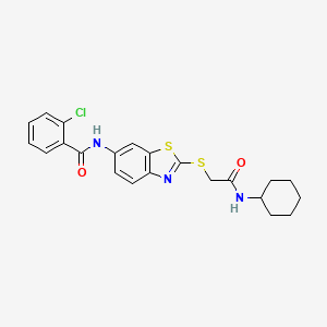 2-chloro-N-(2-{[2-(cyclohexylamino)-2-oxoethyl]sulfanyl}-1,3-benzothiazol-6-yl)benzamide