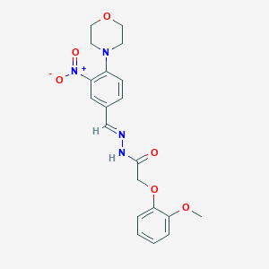 2-(2-Methoxyphenoxy)-N'-[(E)-[4-(morpholin-4-YL)-3-nitrophenyl]methylidene]acetohydrazide