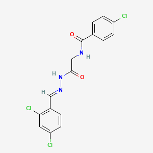 molecular formula C16H12Cl3N3O2 B15012287 4-Chloro-N-(2-(2-(2,4-dichlorobenzylidene)hydrazino)-2-oxoethyl)benzamide 