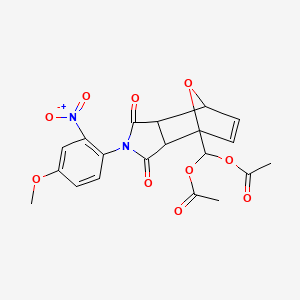 molecular formula C20H18N2O10 B15012295 [2-(4-methoxy-2-nitrophenyl)-1,3-dioxo-1,2,3,3a,7,7a-hexahydro-4H-4,7-epoxyisoindol-4-yl]methanediyl diacetate 