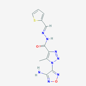 1-(4-amino-1,2,5-oxadiazol-3-yl)-5-methyl-N'-[(E)-thiophen-2-ylmethylidene]-1H-1,2,3-triazole-4-carbohydrazide