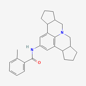 N-(3b,4,5,6,6a,7,9,9a,10,11,12,12a-dodecahydrocyclopenta[c]cyclopenta[4,5]pyrido[3,2,1-ij]quinolin-2-yl)-2-methylbenzamide