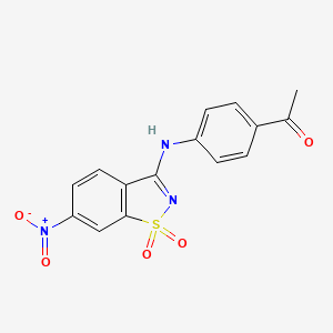 1-{4-[(6-Nitro-1,1-dioxido-1,2-benzothiazol-3-yl)amino]phenyl}ethanone