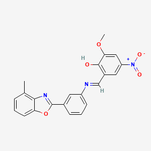 2-methoxy-6-[(E)-{[3-(4-methyl-1,3-benzoxazol-2-yl)phenyl]imino}methyl]-4-nitrophenol