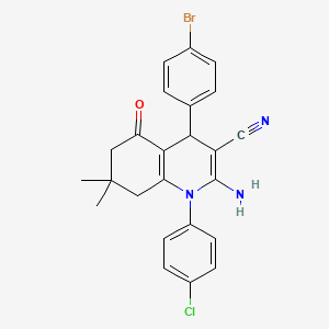 molecular formula C24H21BrClN3O B15012318 2-Amino-4-(4-bromophenyl)-1-(4-chlorophenyl)-7,7-dimethyl-5-oxo-1,4,5,6,7,8-hexahydroquinoline-3-carbonitrile CAS No. 311315-55-6