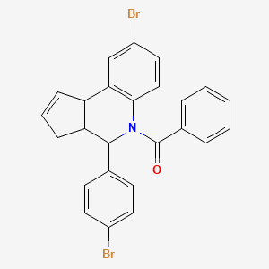 [8-bromo-4-(4-bromophenyl)-3,3a,4,9b-tetrahydro-5H-cyclopenta[c]quinolin-5-yl](phenyl)methanone