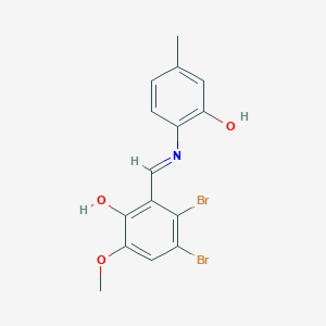 3,4-Dibromo-2-[(E)-[(2-hydroxy-4-methylphenyl)imino]methyl]-6-methoxyphenol