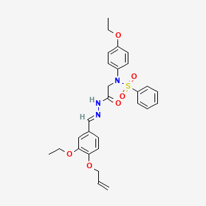 molecular formula C28H31N3O6S B15012343 N-({N'-[(E)-[3-Ethoxy-4-(prop-2-EN-1-yloxy)phenyl]methylidene]hydrazinecarbonyl}methyl)-N-(4-ethoxyphenyl)benzenesulfonamide 