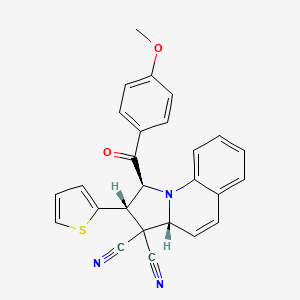 (1S,2S,3aR)-1-[(4-methoxyphenyl)carbonyl]-2-(thiophen-2-yl)-1,2-dihydropyrrolo[1,2-a]quinoline-3,3(3aH)-dicarbonitrile