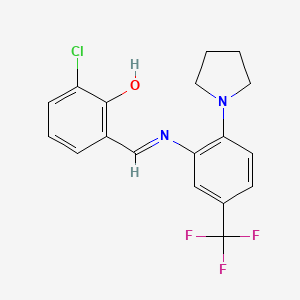 2-chloro-6-[(E)-{[2-(pyrrolidin-1-yl)-5-(trifluoromethyl)phenyl]imino}methyl]phenol