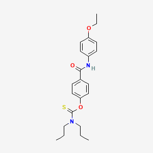 molecular formula C22H28N2O3S B15012385 O-{4-[(4-ethoxyphenyl)carbamoyl]phenyl} dipropylcarbamothioate 