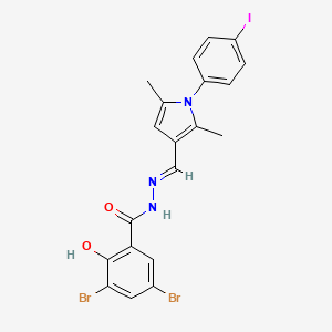 molecular formula C20H16Br2IN3O2 B15012408 3,5-Dibromo-2-hydroxy-N'-[(E)-[1-(4-iodophenyl)-2,5-dimethyl-1H-pyrrol-3-YL]methylidene]benzohydrazide 