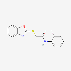 2-(1,3-benzoxazol-2-ylsulfanyl)-N-(2-fluorophenyl)acetamide