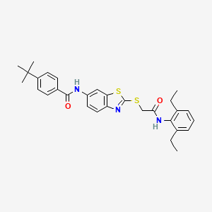 4-tert-butyl-N-[2-({2-[(2,6-diethylphenyl)amino]-2-oxoethyl}sulfanyl)-1,3-benzothiazol-6-yl]benzamide