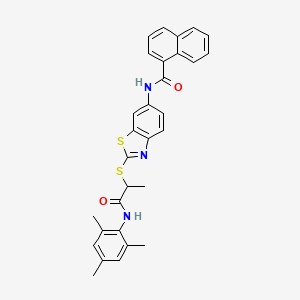 N-[2-({1-oxo-1-[(2,4,6-trimethylphenyl)amino]propan-2-yl}sulfanyl)-1,3-benzothiazol-6-yl]naphthalene-1-carboxamide