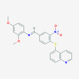 2,4-dimethoxy-N-{(E)-[3-nitro-4-(quinolin-5-ylsulfanyl)phenyl]methylidene}aniline