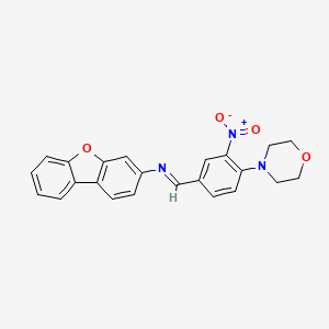 N-Dibenzo[B,D]furan-3-YL-N-[(E)-1-(4-morpholino-3-nitrophenyl)methylidene]amine