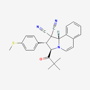 (2R,3R,10bS)-3-(2,2-dimethylpropanoyl)-2-[4-(methylsulfanyl)phenyl]-2,3-dihydropyrrolo[2,1-a]isoquinoline-1,1(10bH)-dicarbonitrile