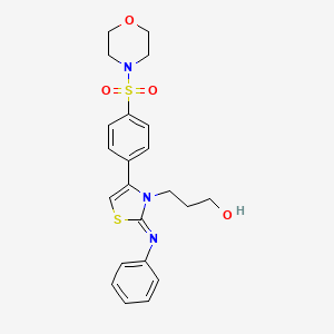 3-[(2Z)-4-[4-(morpholin-4-ylsulfonyl)phenyl]-2-(phenylimino)-1,3-thiazol-3(2H)-yl]propan-1-ol