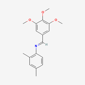 molecular formula C18H21NO3 B15012530 2,4-dimethyl-N-[(E)-(3,4,5-trimethoxyphenyl)methylidene]aniline 