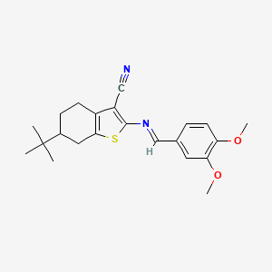 6-tert-butyl-2-{[(E)-(3,4-dimethoxyphenyl)methylidene]amino}-4,5,6,7-tetrahydro-1-benzothiophene-3-carbonitrile