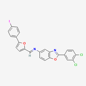 molecular formula C24H13Cl2IN2O2 B15012566 2-(3,4-dichlorophenyl)-N-{(E)-[5-(4-iodophenyl)furan-2-yl]methylidene}-1,3-benzoxazol-5-amine 